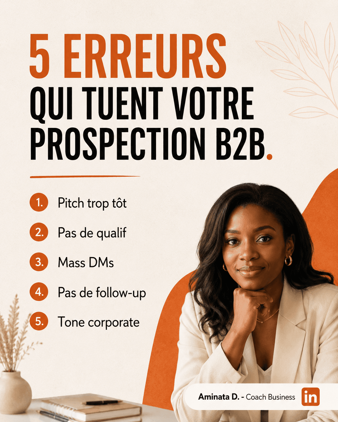 Post LinkedIn 5 erreurs prospection B2B